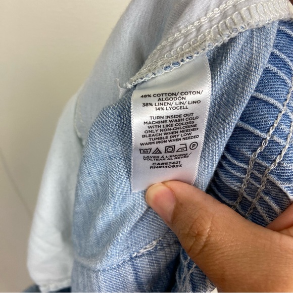 LOFT Women’s Linen Cotton Blend Wide Leg Coastal Cropped Pants Capris Size Large - Picture 9 of 10